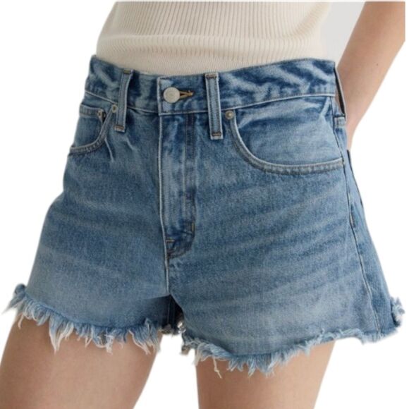 J. Crew Relaxed Fit Denim Cut Off Blue Jean Shorts Mid Rise Women's Sz 34‎ NWT - Picture 3 of 15